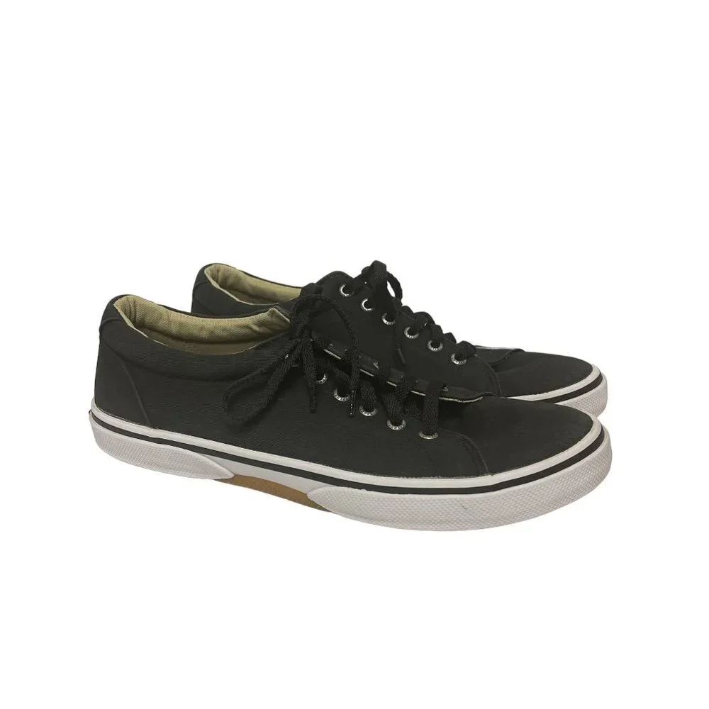 Sperry Men's Striper II Slip On Sneaker Black Lace Up Shoes Men's 9.5